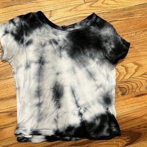 Brandy Melville black and white tie dye tshirt